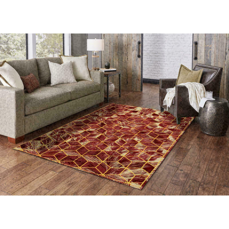 17 Stories Alvana Tufted Red Indoor/Outdoor Rug Wayfair.co.uk